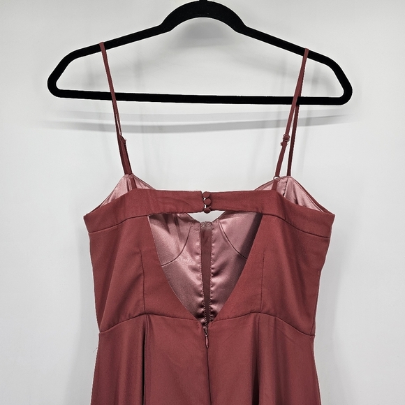 Lulus Stunning Grace Rusty Rose Cutout A-Line Maxi Dress Womens Size Small New - Picture 10 of 13